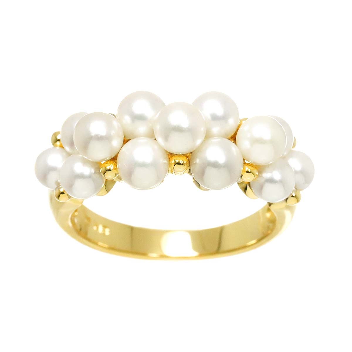Baby Pearl 4.1-3.6mm Ring 18K YG 750 Size5.5-5.75(US)