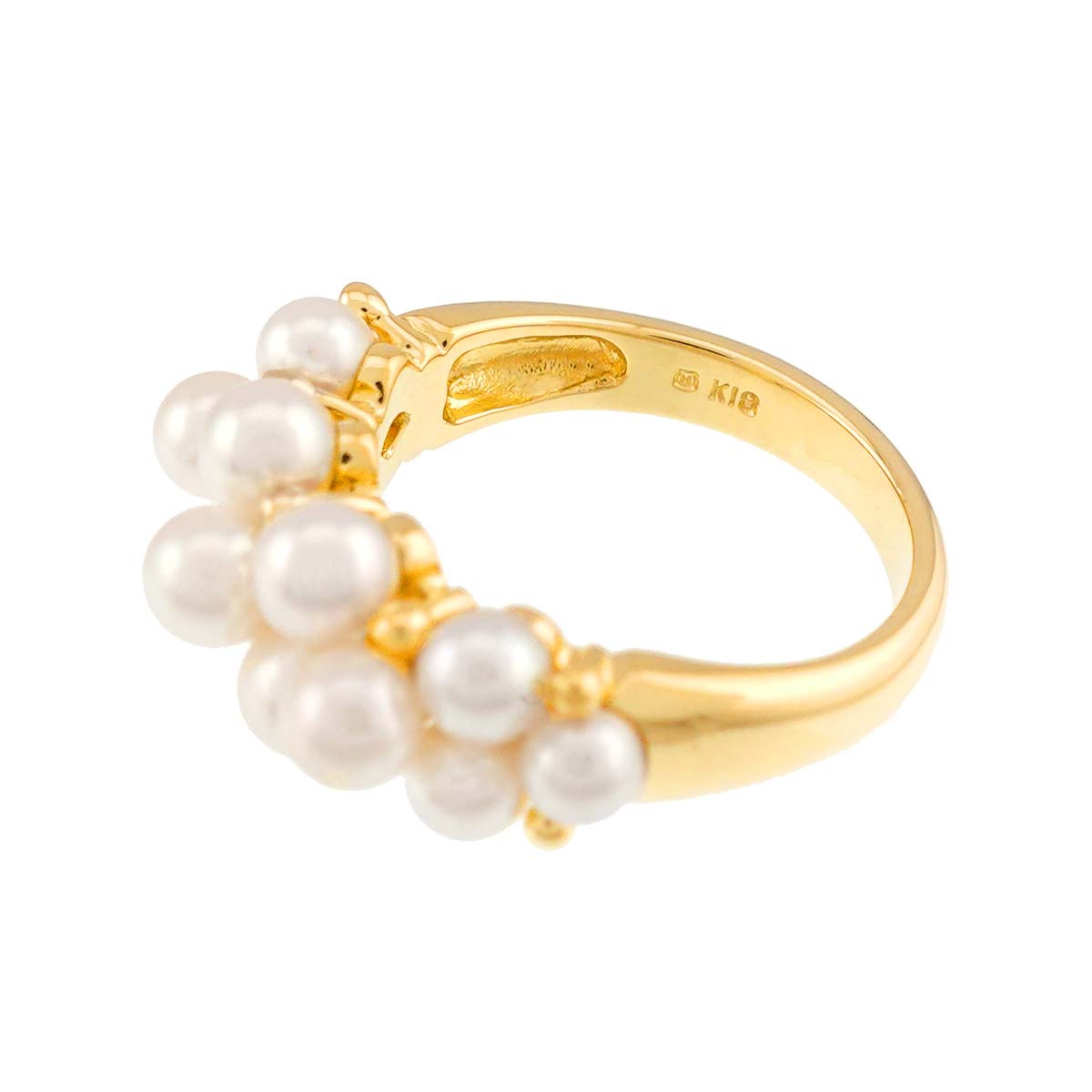 Baby Pearl 4.1-3.6mm Ring 18K YG 750 Size5.5-5.75(US)