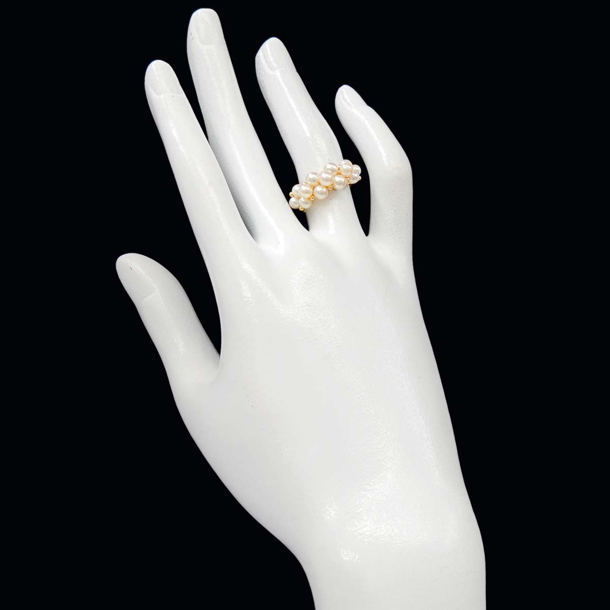 Baby Pearl 4.1-3.6mm Ring 18K YG 750 Size5.5-5.75(US)