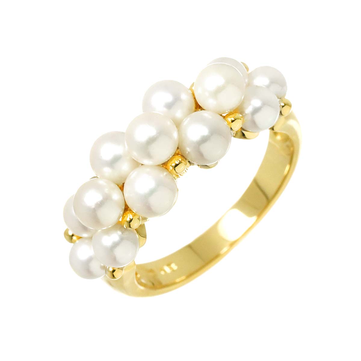 Baby Pearl 4.1-3.6mm Ring 18K YG 750 Size5.5-5.75(US)