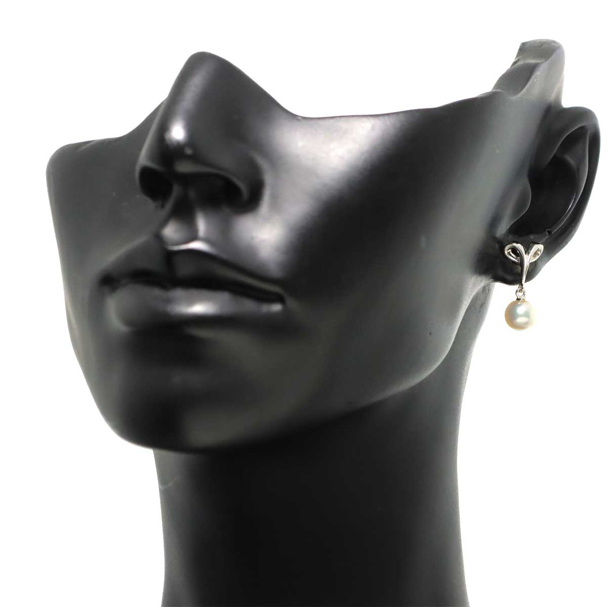 Akoya Pearl 6.3mm Earrings Pierced 18K WG 750