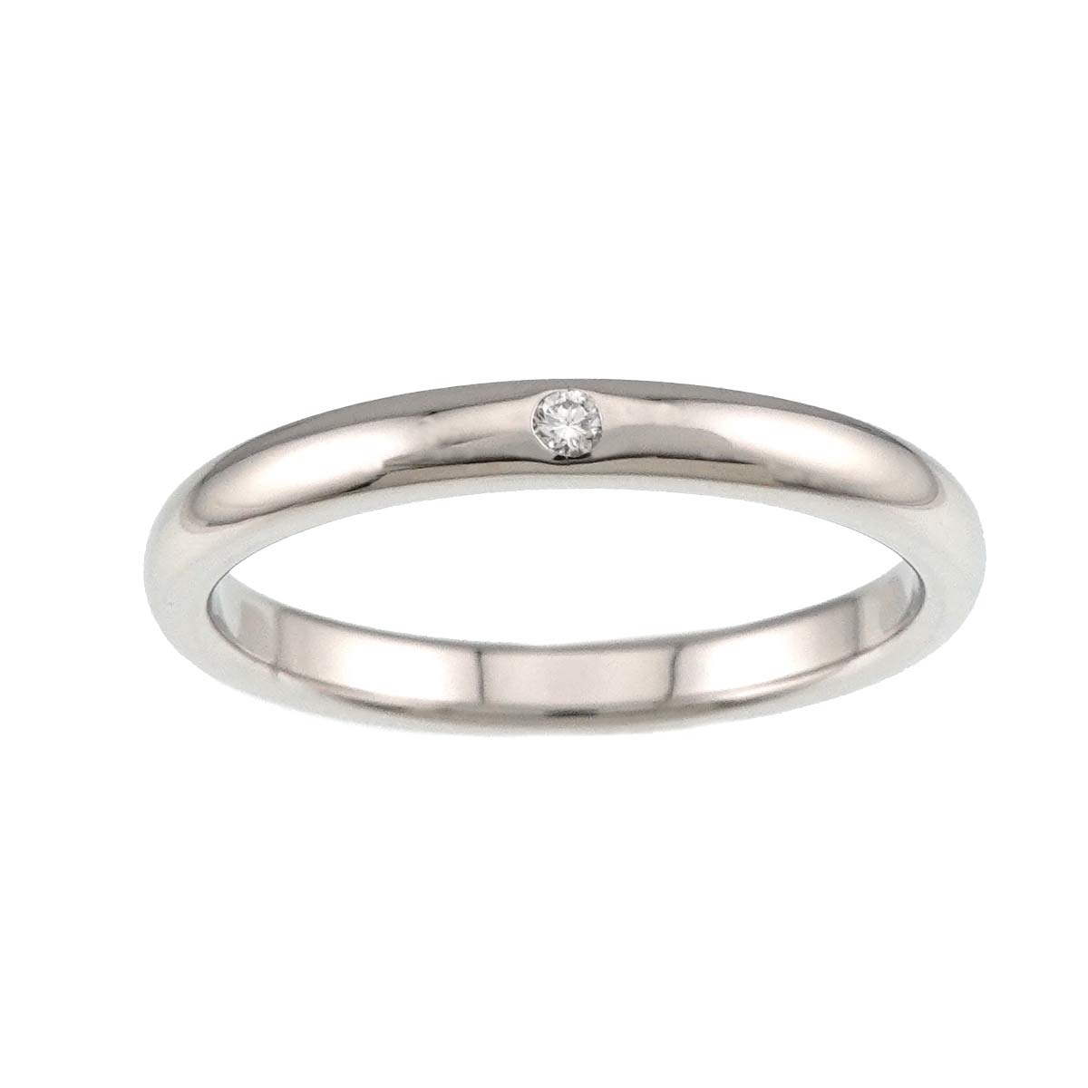 Stacking Band Ring Diamond 1P Platinum Size7.5-7.75(US)