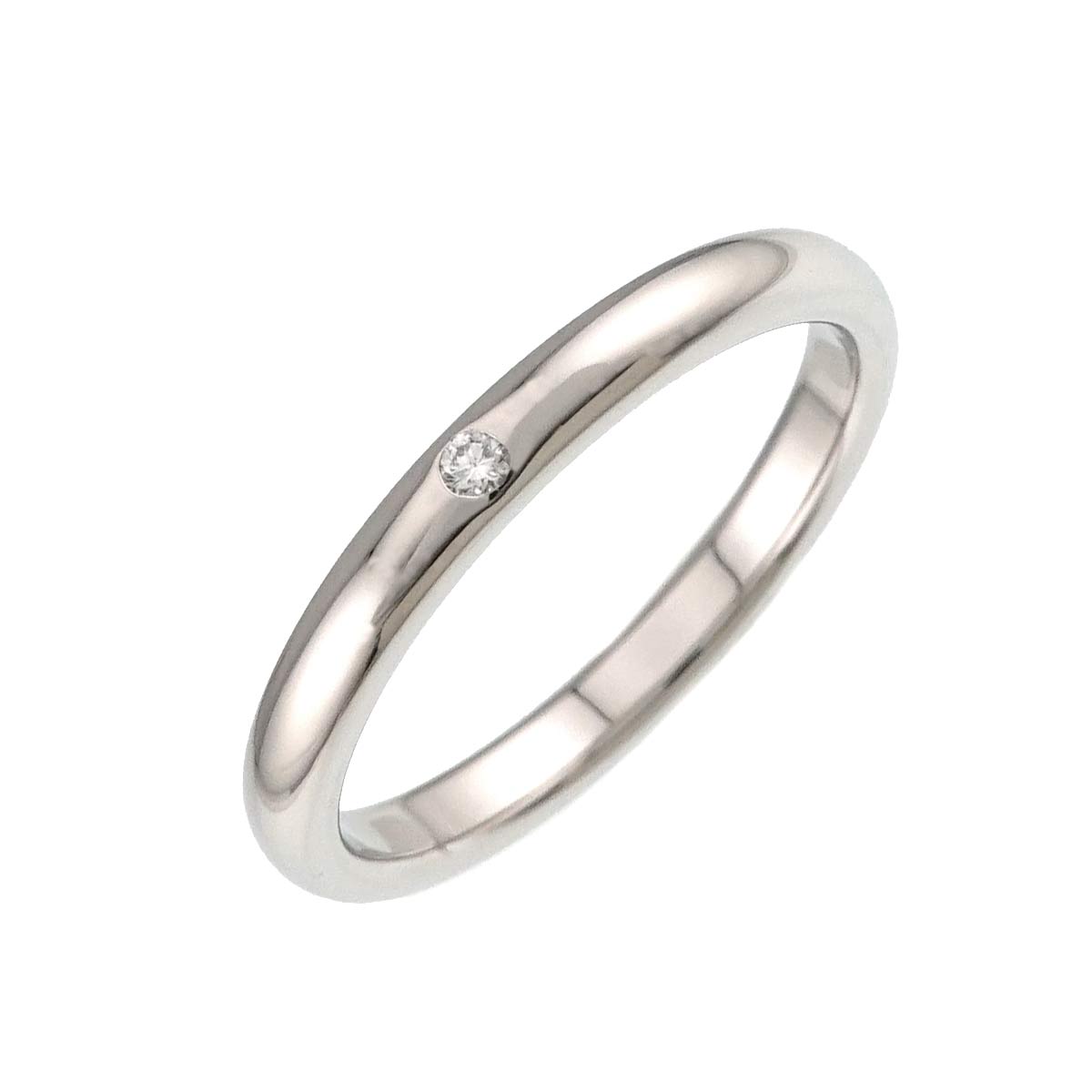 Stacking Band Ring Diamond 1P Platinum Size7.5-7.75(US)