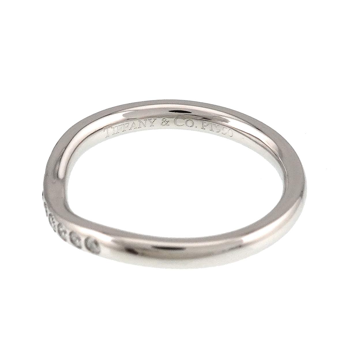 Curved Band Diamond Ring Platinum size3.25-3.75(US)