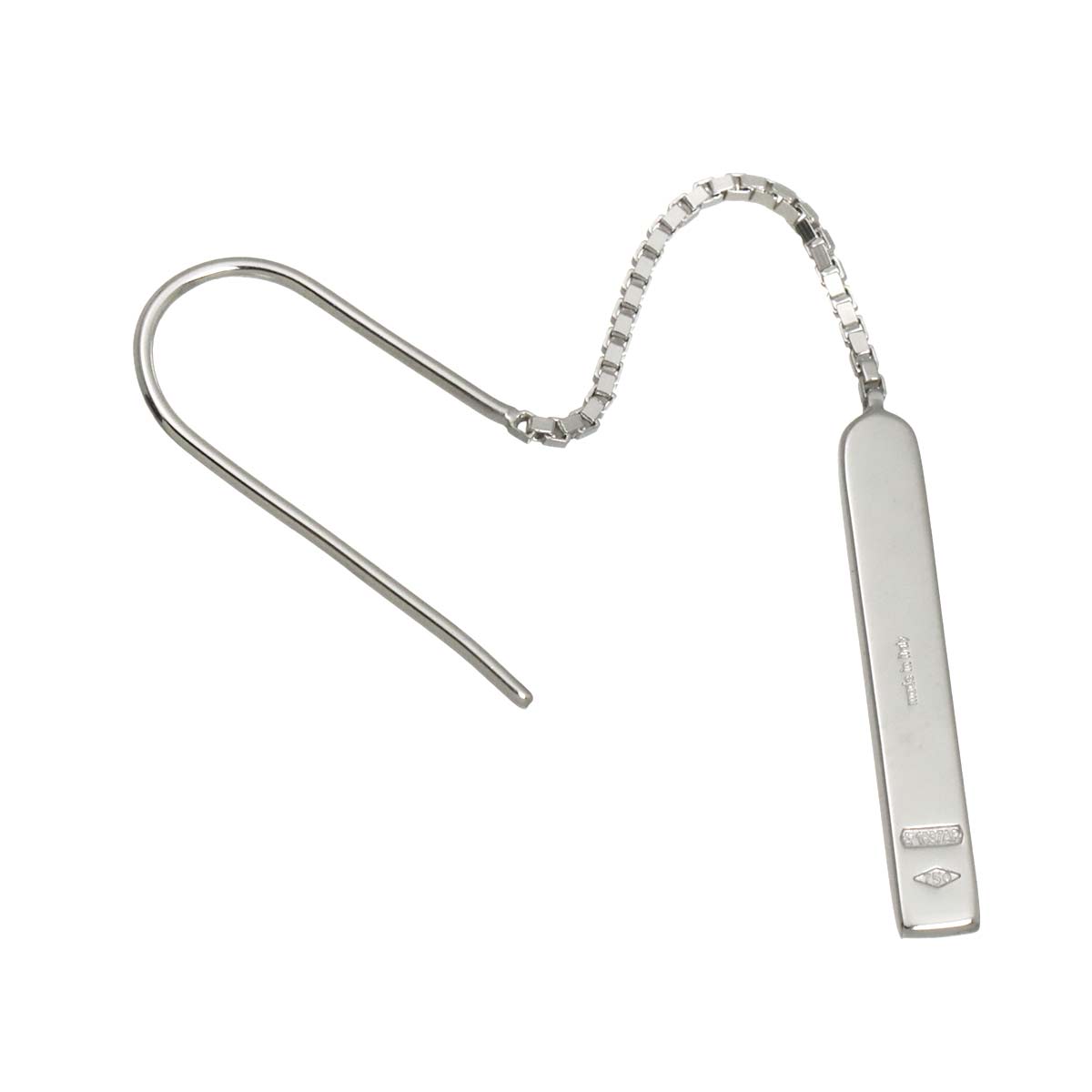 Lariat Earring Pierced 18K White Gold 750 One Piece only