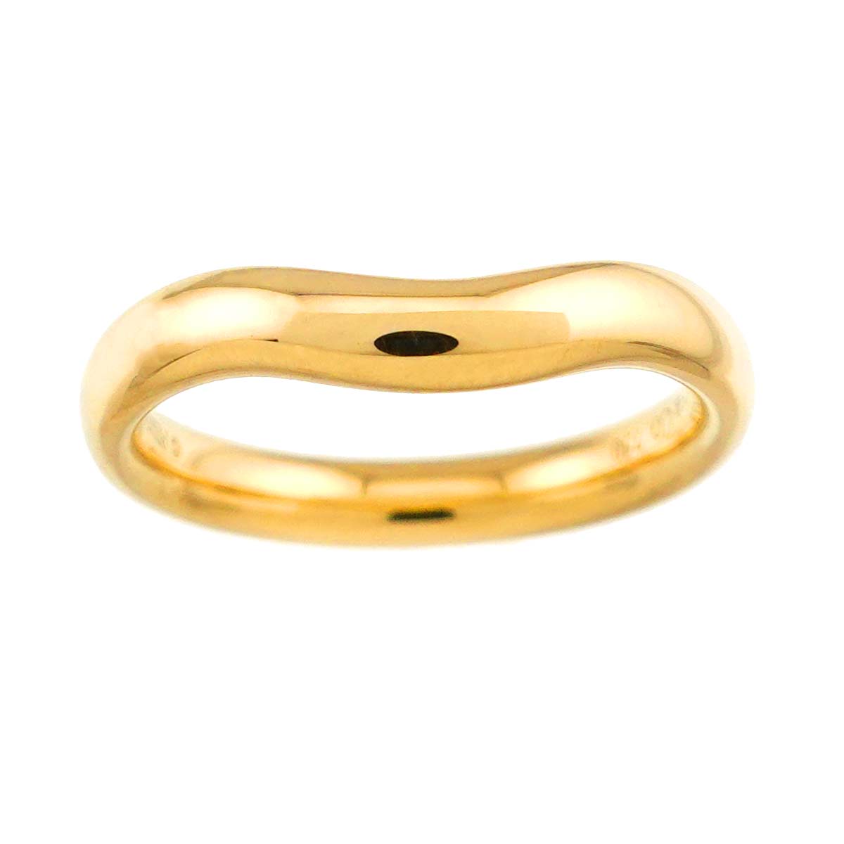 Wide Curved Band Ring 18K Yellow Gold size4.5(US)