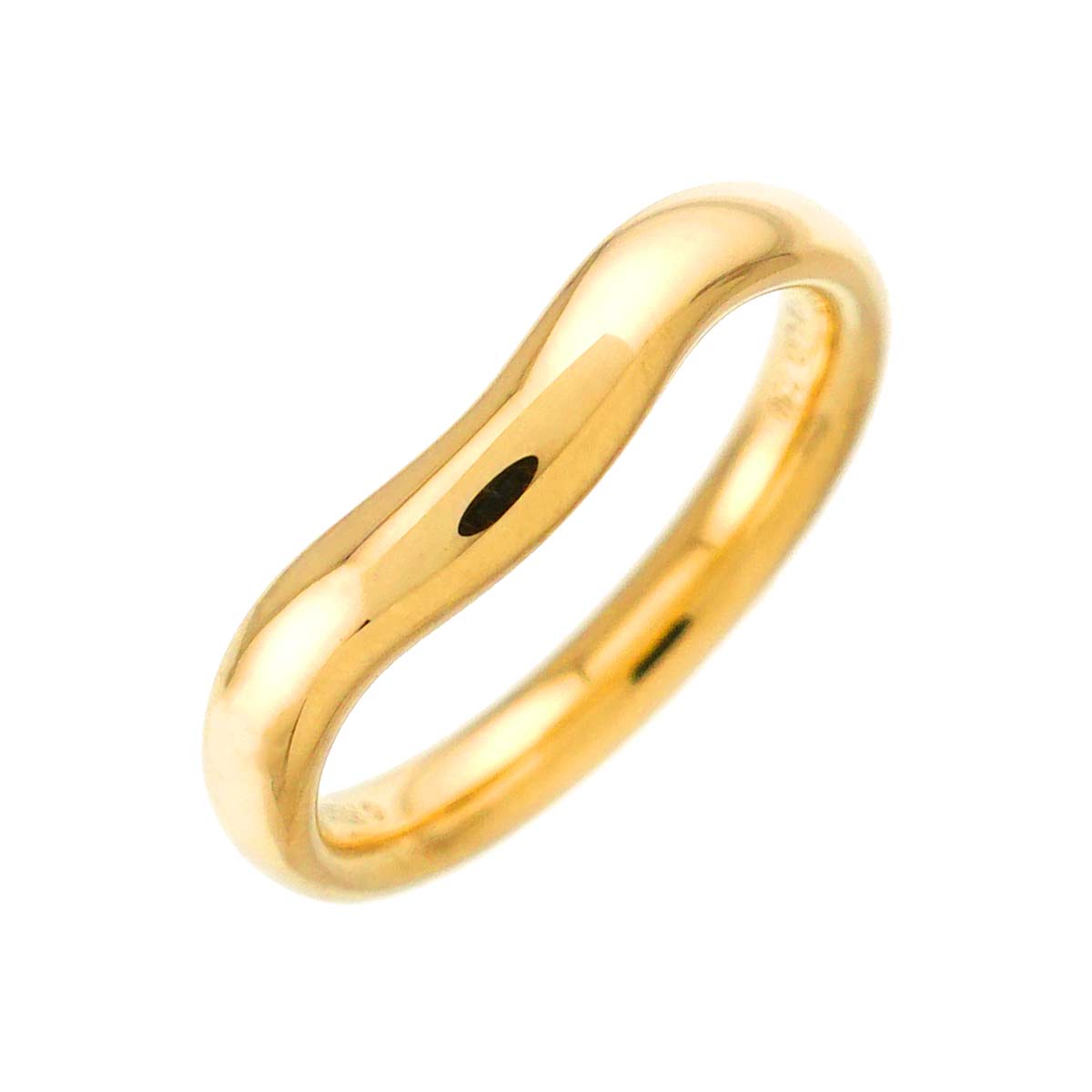 Wide Curved Band Ring 18K Yellow Gold size4.5(US)
