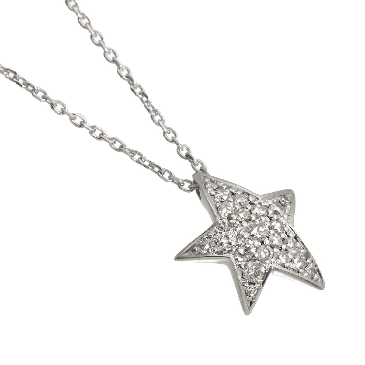 Diamond 0.27ct Star Necklace 18K WG 750