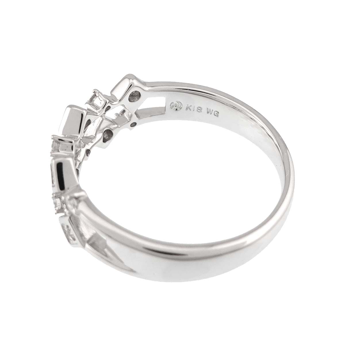 Diamond 0.16ct Ring 18K WG 750 Size7.25(US)