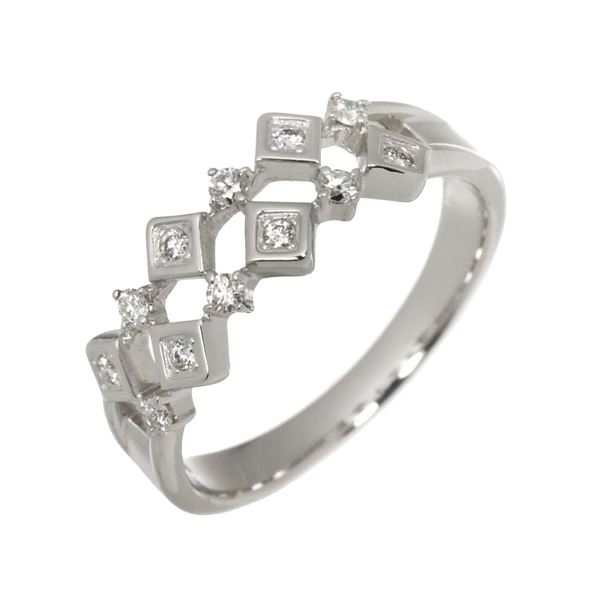 Diamond 0.16ct Ring 18K WG 750 Size7.25(US)