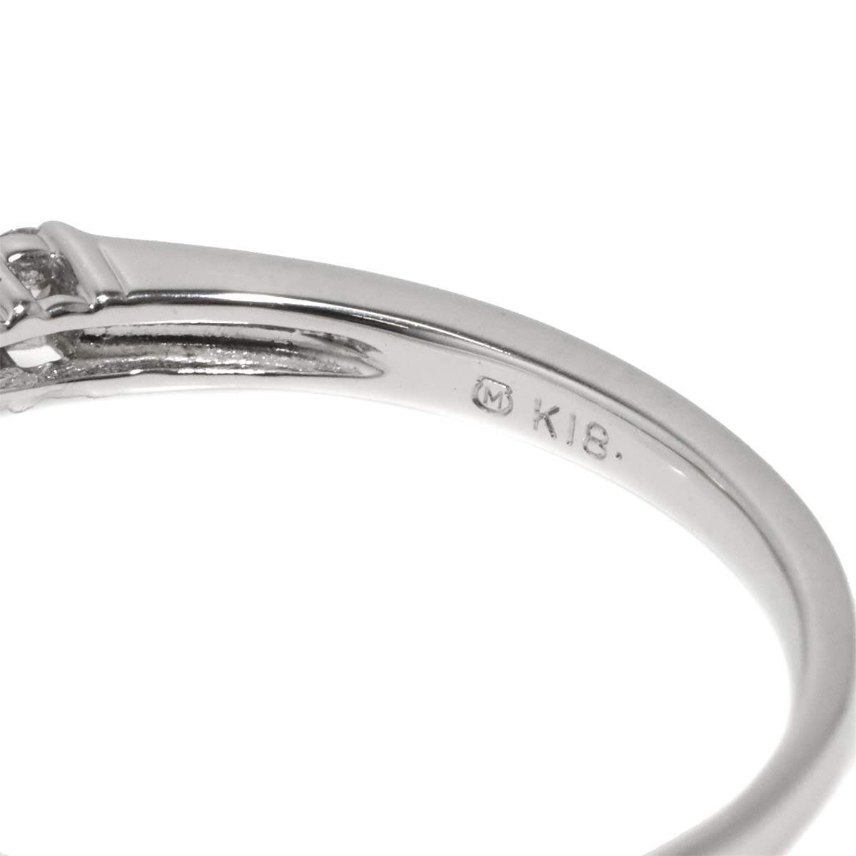 Akoya Pearl 5.8mm Diamond Ring 18K WG 750 size6.75(US)