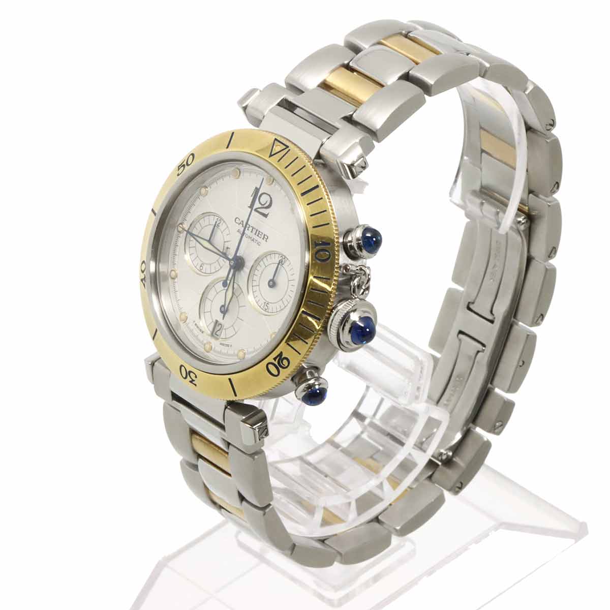 Pasha 38mm W31036T6 Chronograph Date Automatic Silver Dial