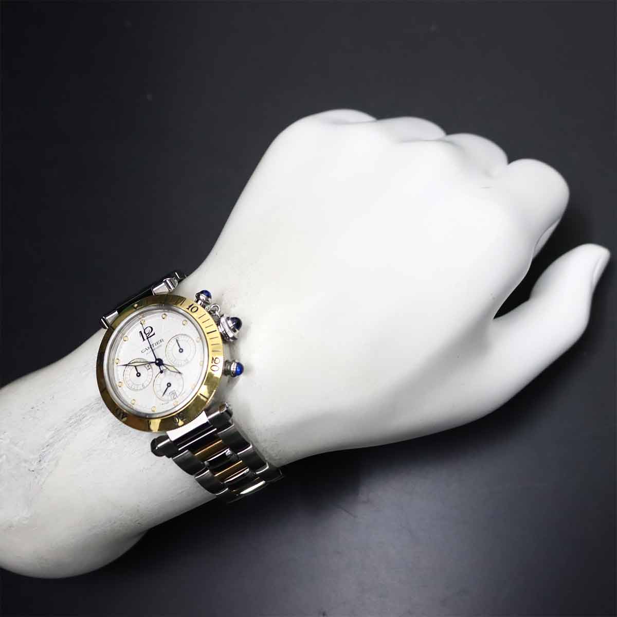 Pasha 38mm W31036T6 Chronograph Date Automatic Silver Dial