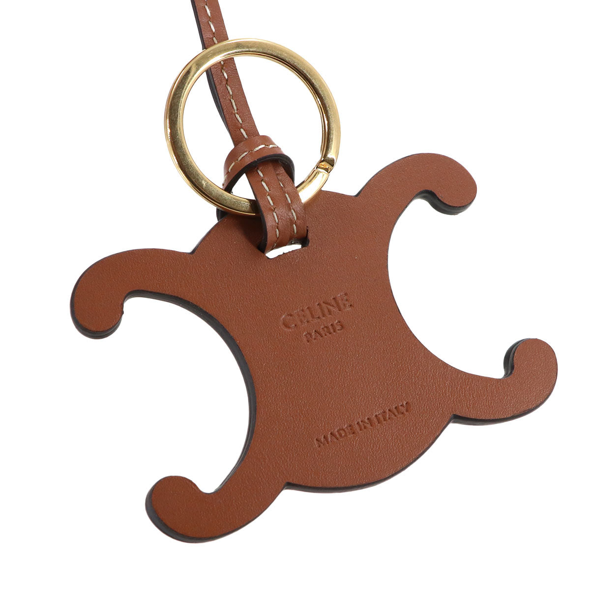 Triomphe Bag Charm Key ring Leather Tan 49I473DSD.04LU