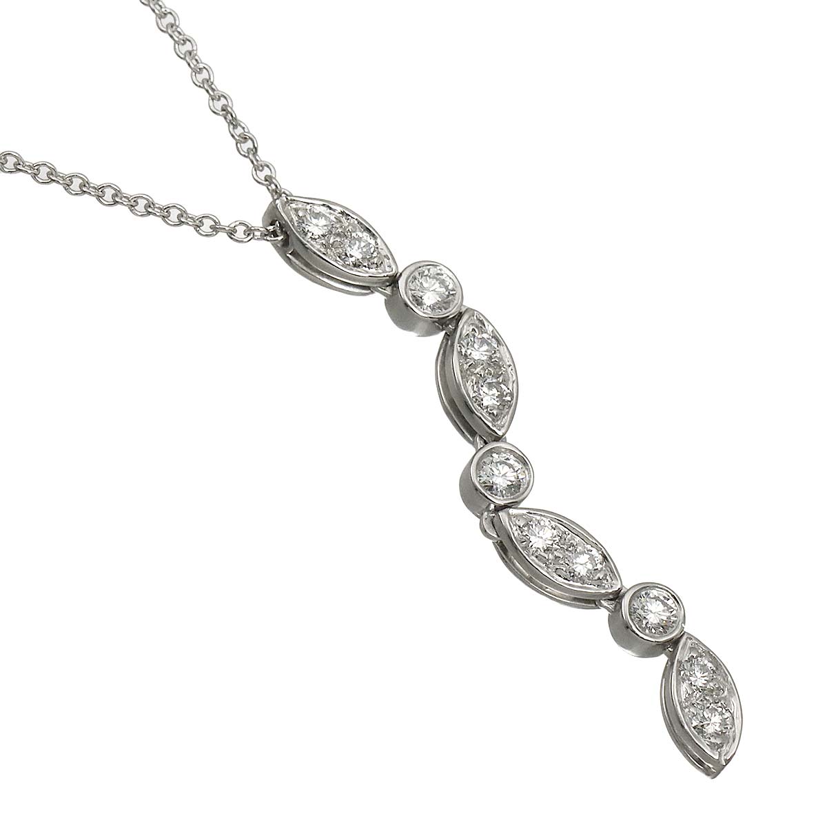 Swing Drop Diamond Necklace Platinum