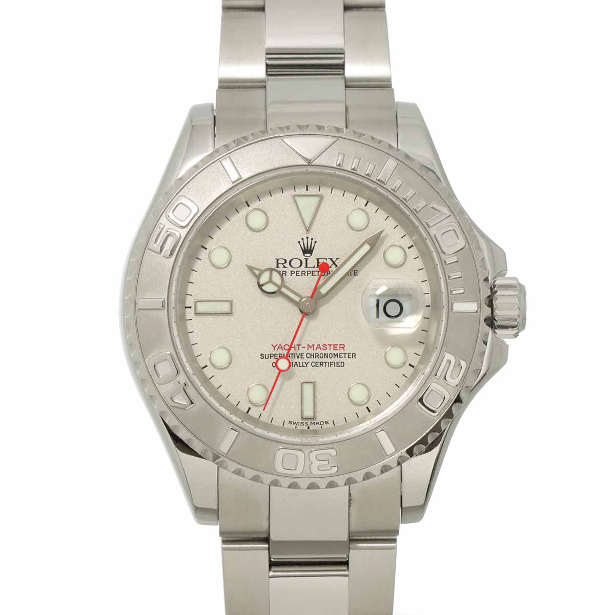 Yacht Master Rolesium 16622 Serial F Date PT Silver Dial