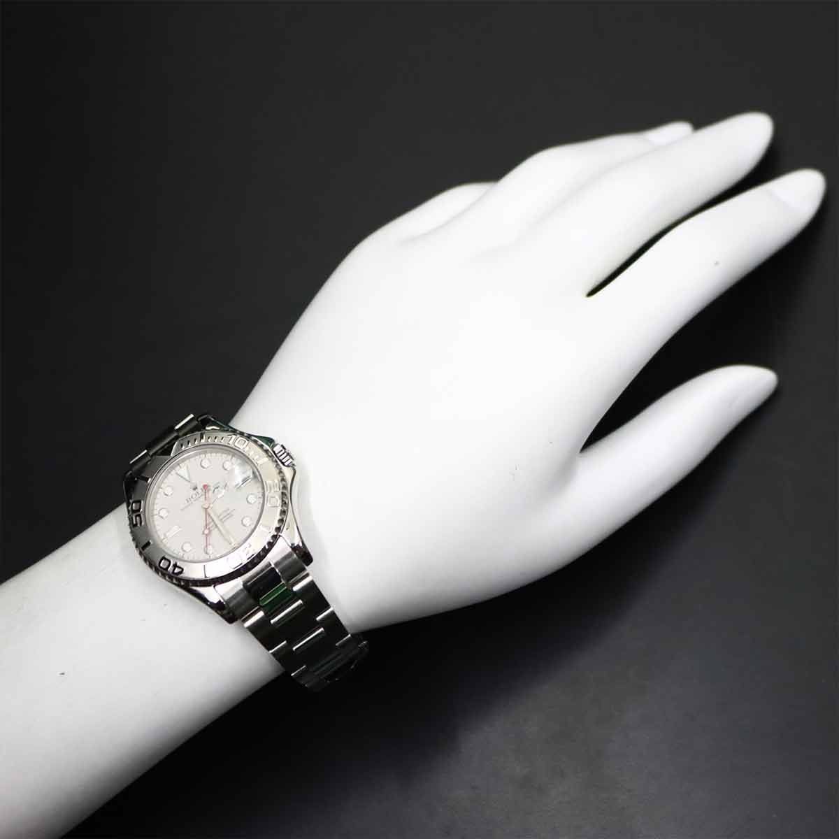 Yacht-Master Rolesium 168622 Serial A Platinum Silver Dial Boys