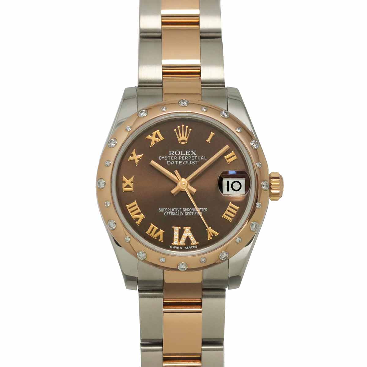 Datejust 178341 750 PG Diamond chocolate Dial Ladies Watch