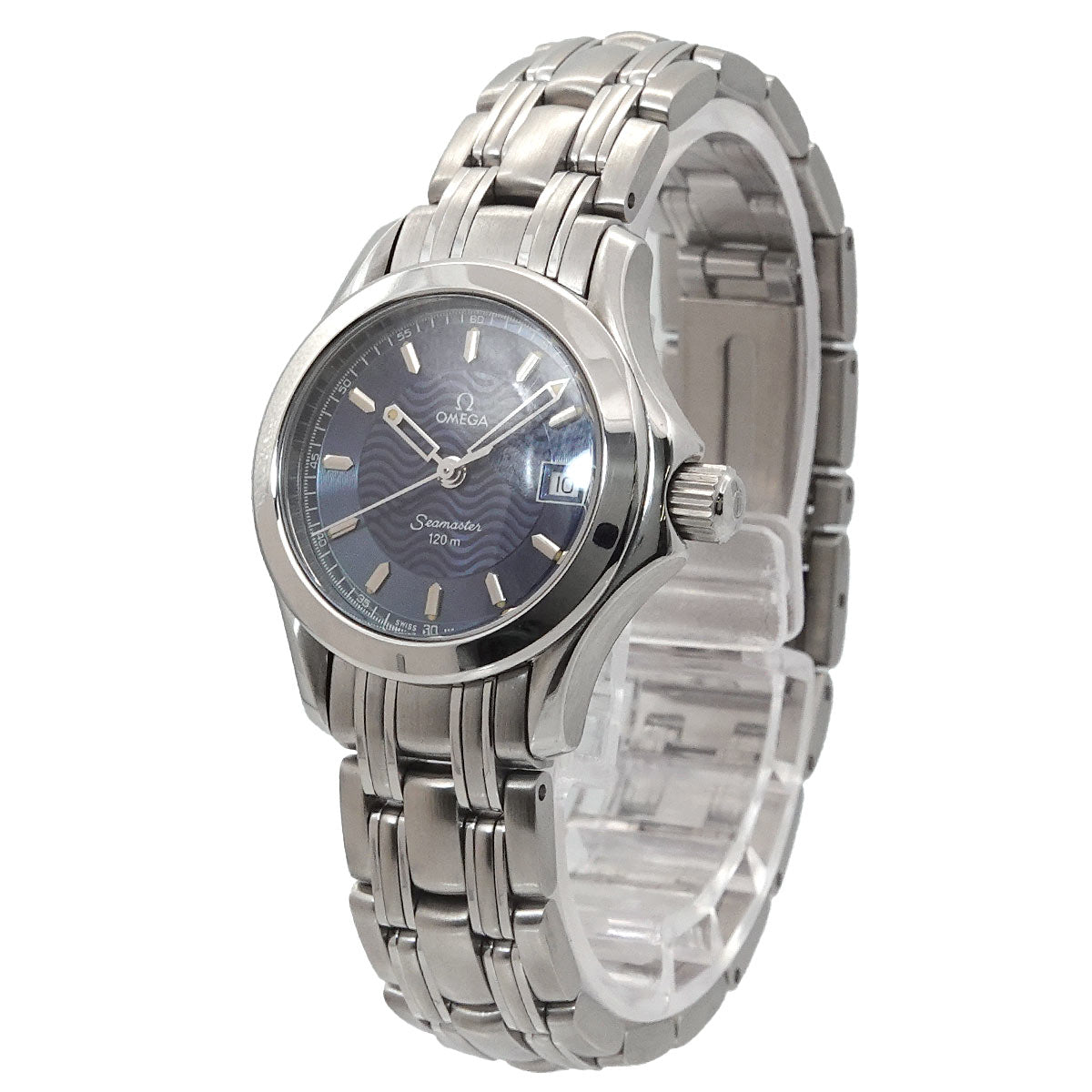 Seamaster 120 2581.81 Date Quartz Blue Dial Ladies Wrist Watch