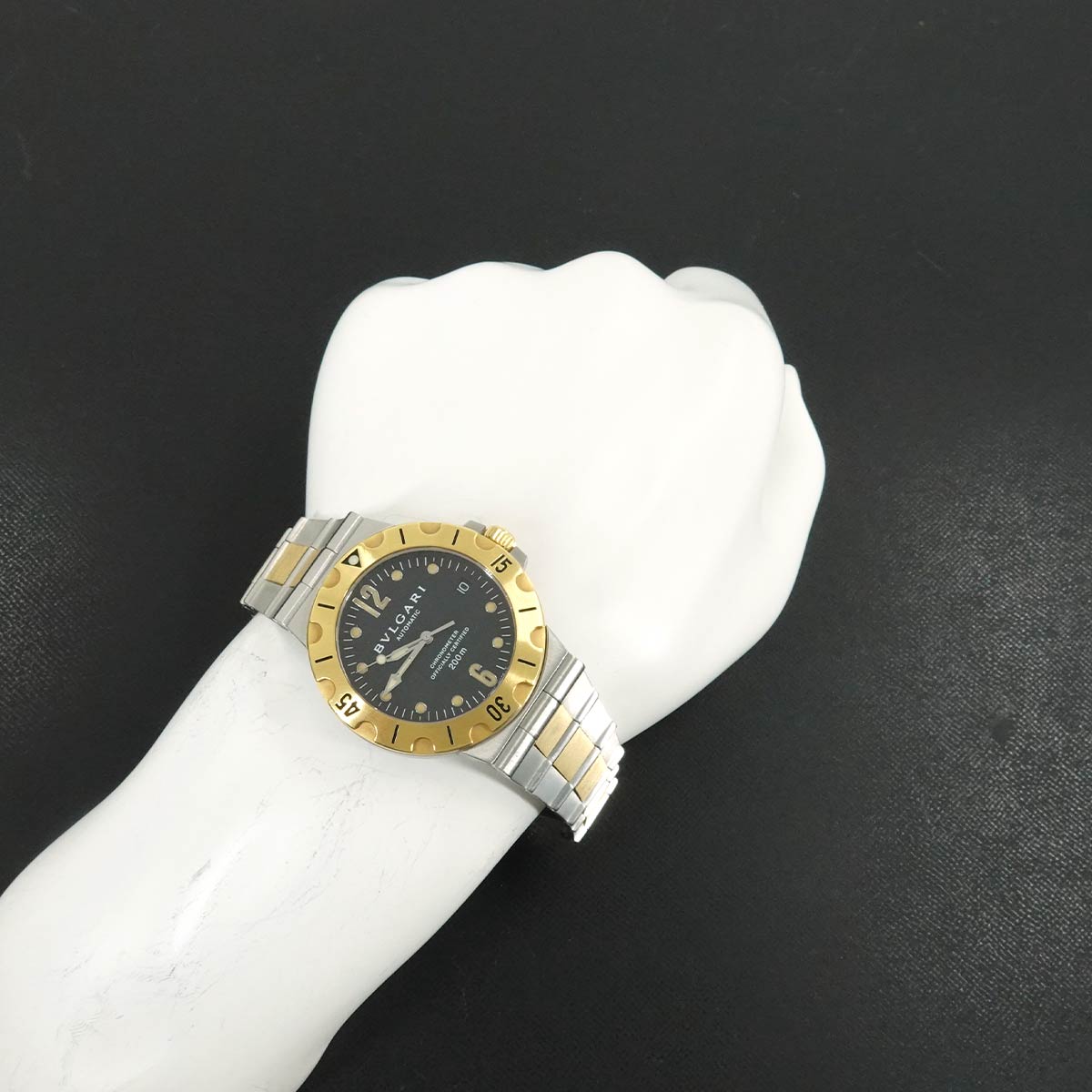 Diagono Scuba SD38SG 750 YG Automatic Date Black Dial Mens