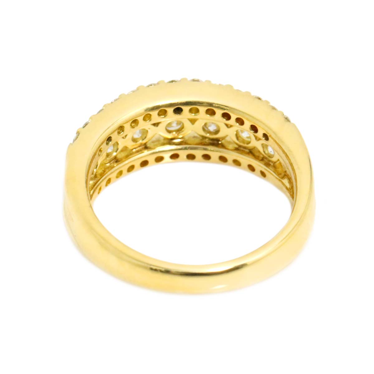 Diamond 1.02ct Ring 18K YG Yellow Gold 750 Size6(US)