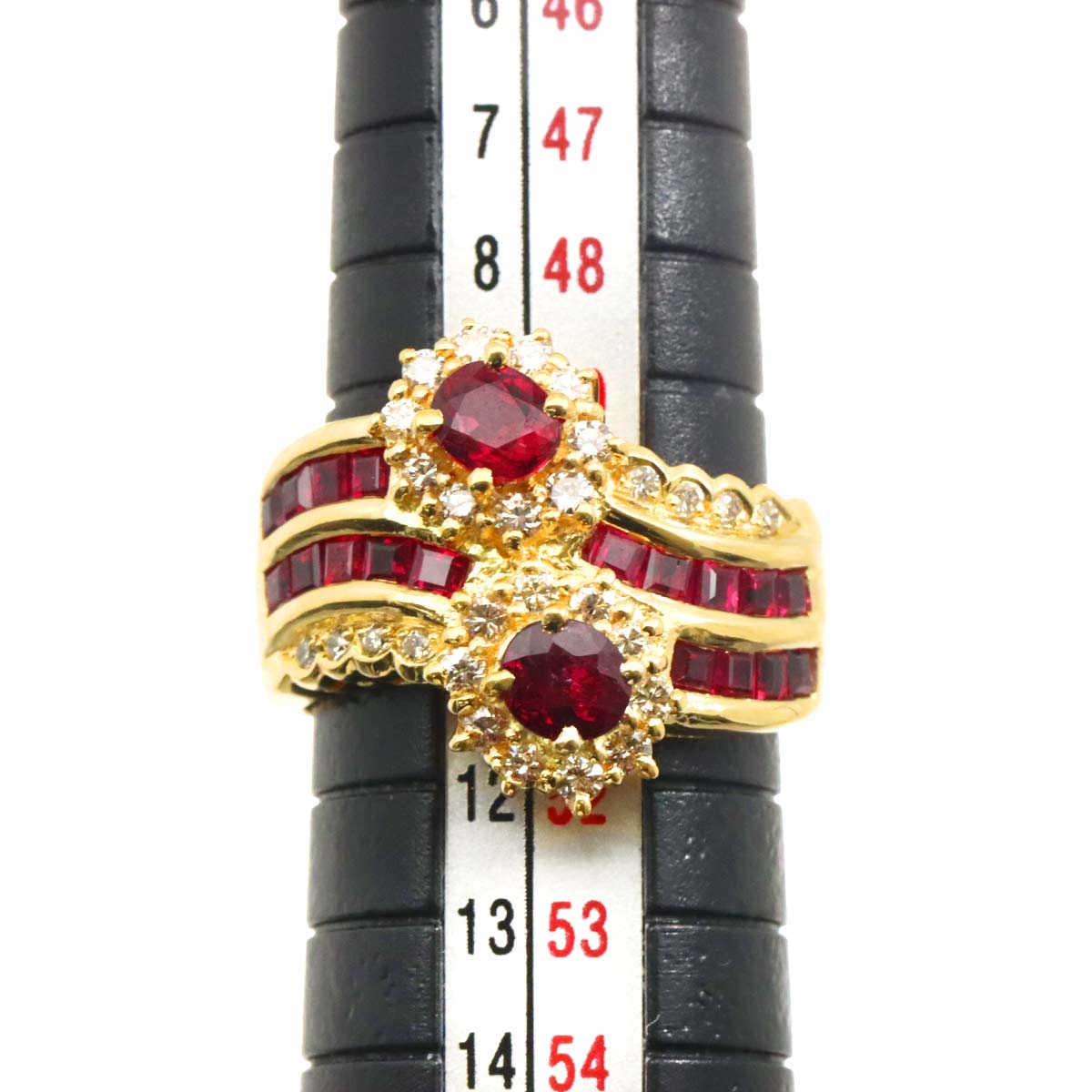 Ruby 1.97ct Diamond 0.43ct Ring 18K YG size5.25(US)