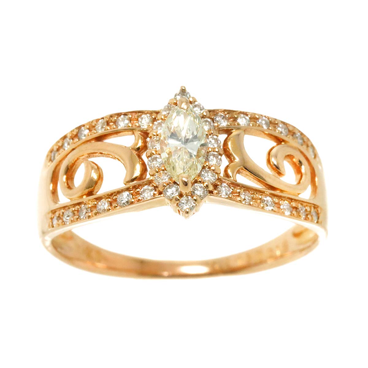 Diamond 0.213ct/0.18ct Ring 18K PG Pink Gold 750 Size5.75-6(US)