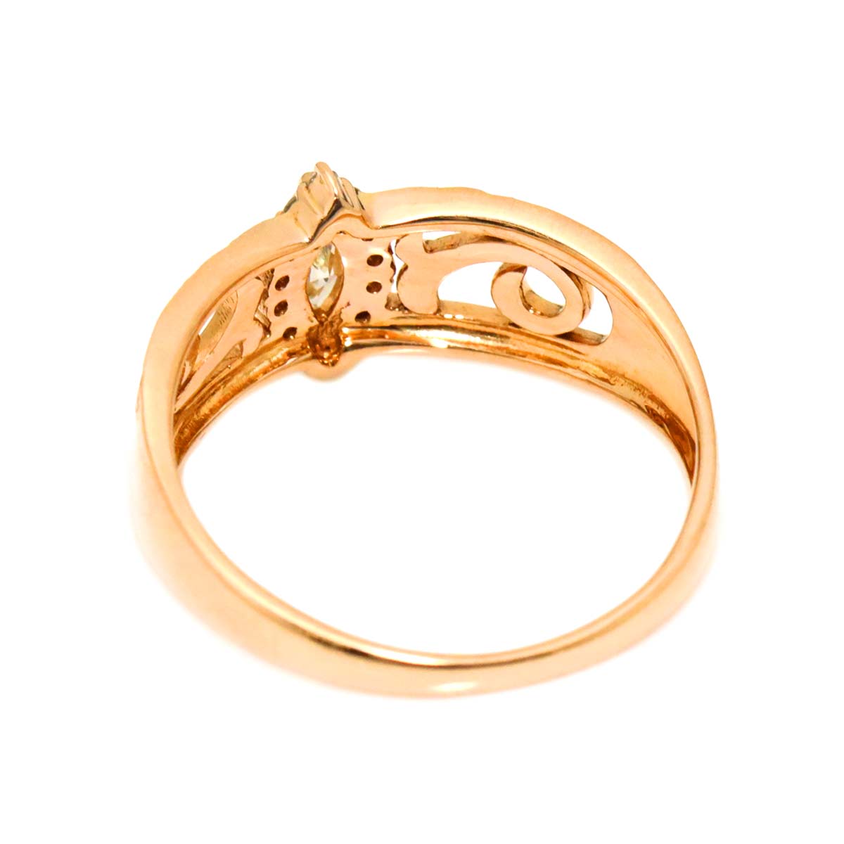 Diamond 0.213ct/0.18ct Ring 18K PG Pink Gold 750 Size5.75-6(US)