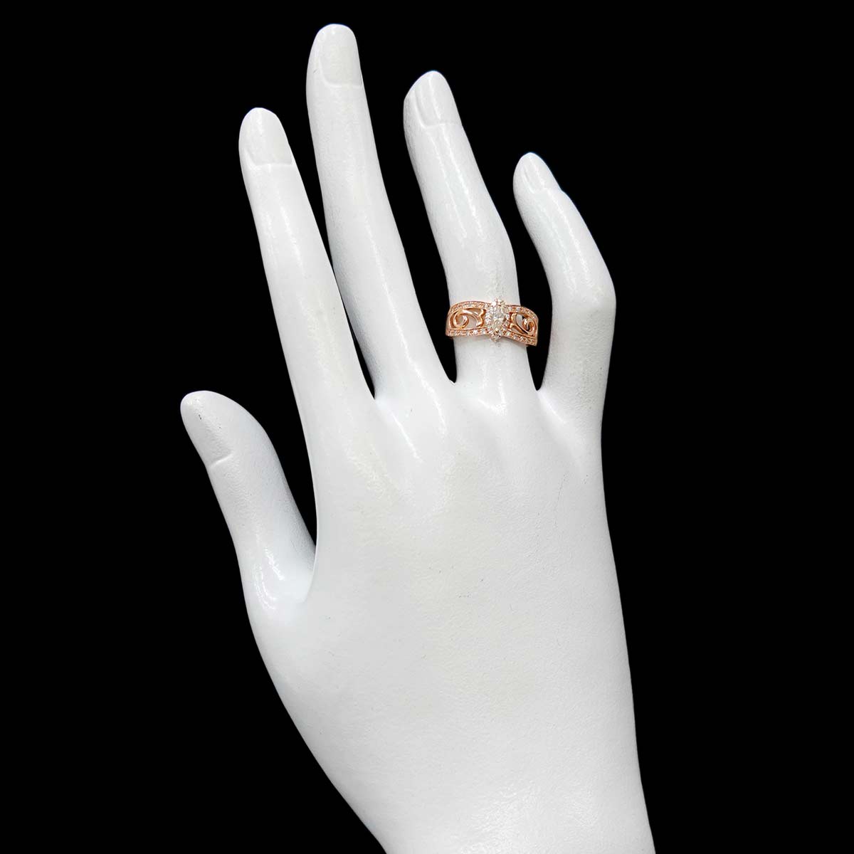 Diamond 0.213ct/0.18ct Ring 18K PG Pink Gold 750 Size5.75-6(US)