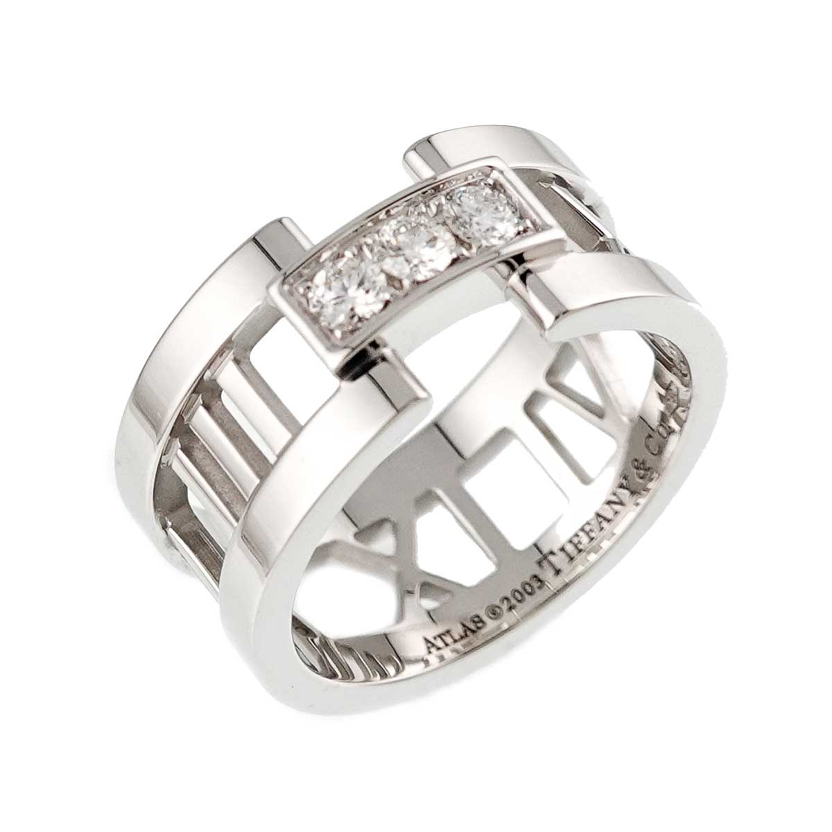 Atlas Diamond Ring 18K White Gold 750 size4.5-4.75(US)