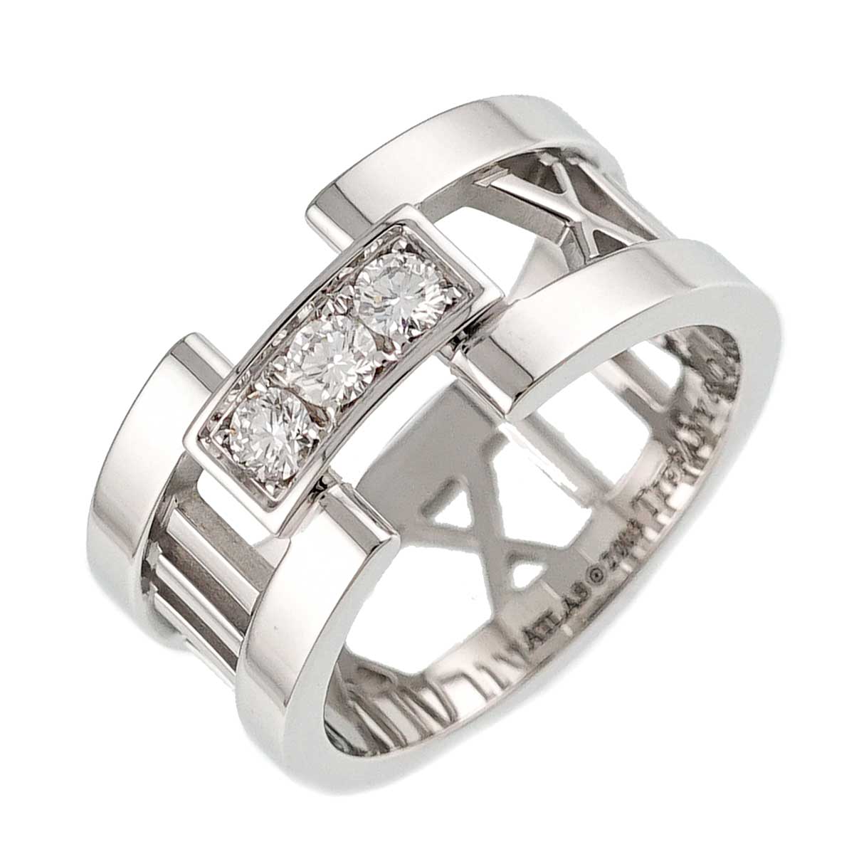 Atlas Diamond Ring 18K White Gold 750 size4.5-4.75(US)