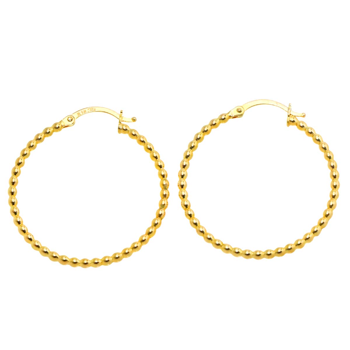 Earrings Pierced 18K K18 YG Yellow Gold 750