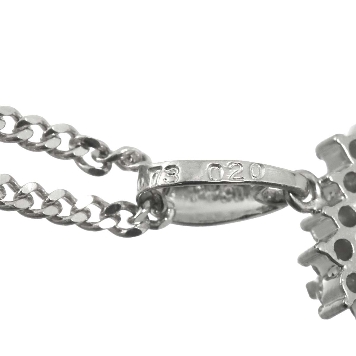 Emerald 0.73ct Diamond 0.20ct Necklace Pt Platinum