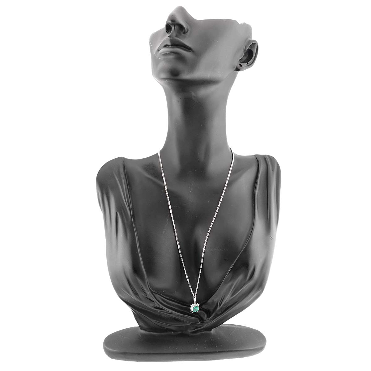 Emerald 0.73ct Diamond 0.20ct Necklace Pt Platinum