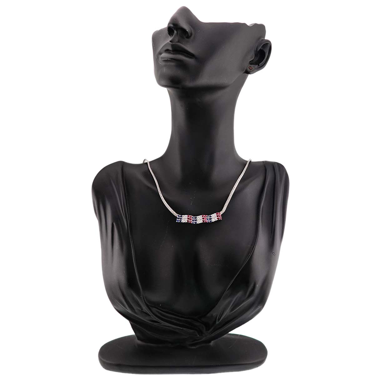 Diamond Sapphire Ruby Necklace Pt