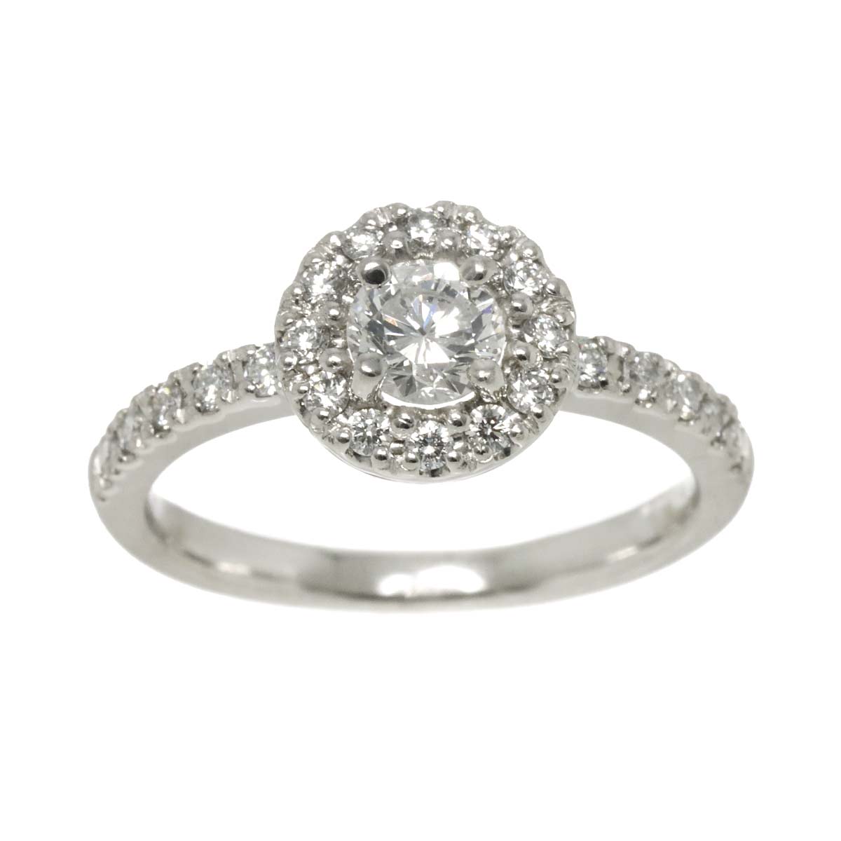 Diamond 0.381ct D/SI2/GD 0.27ct Ring Pt Platinum size5.25(US)