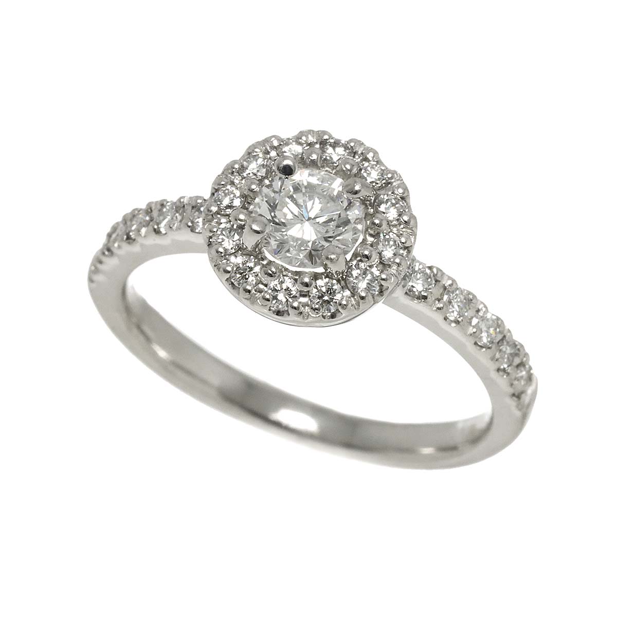 Diamond 0.381ct D/SI2/GD 0.27ct Ring Pt Platinum size5.25(US)