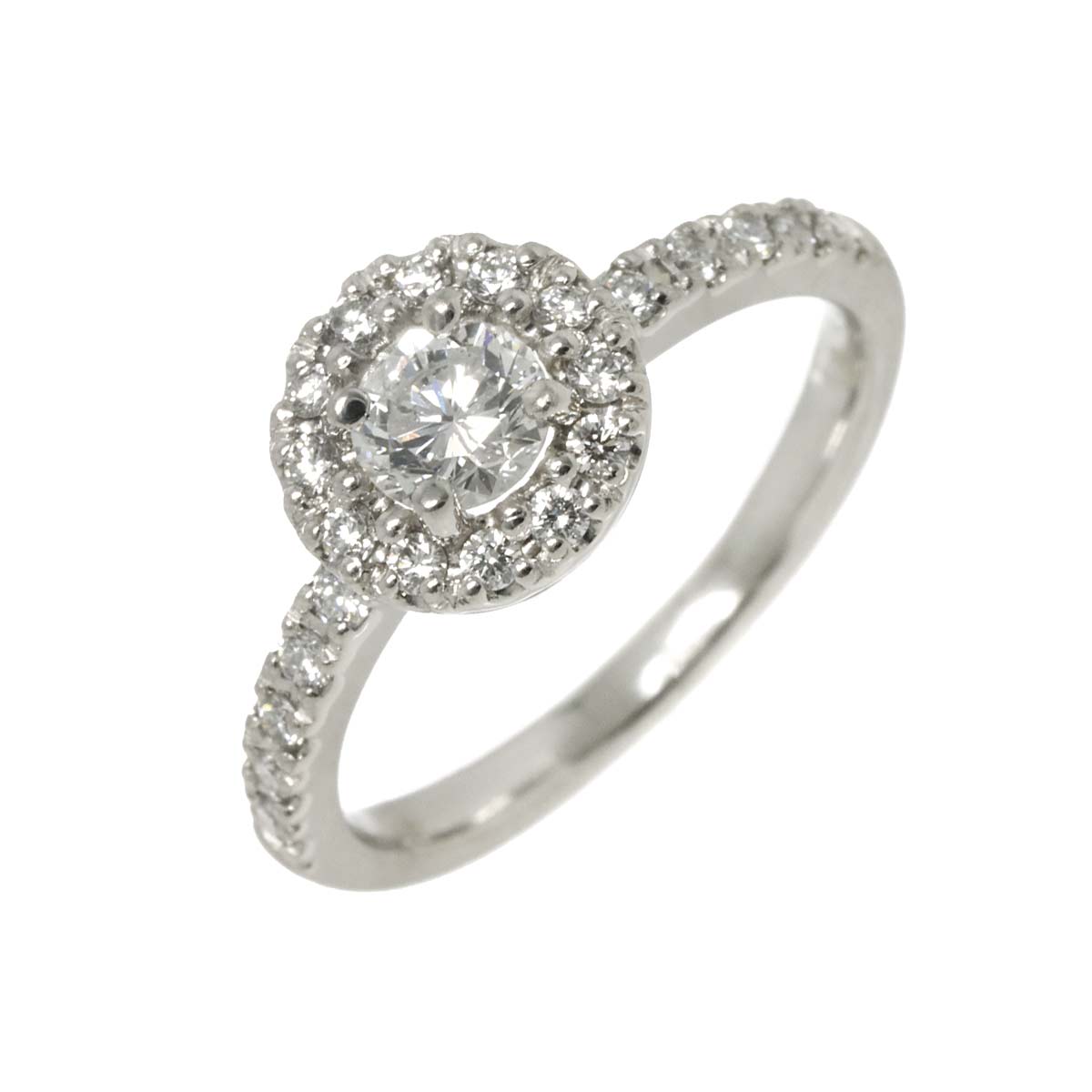 Diamond 0.381ct D/SI2/GD 0.27ct Ring Pt Platinum size5.25(US)