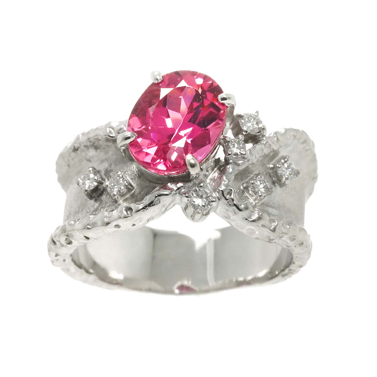 Tourmaline 2.02ct Diamond 0.12ct Ring Pt Platinum size6-6.25(US)