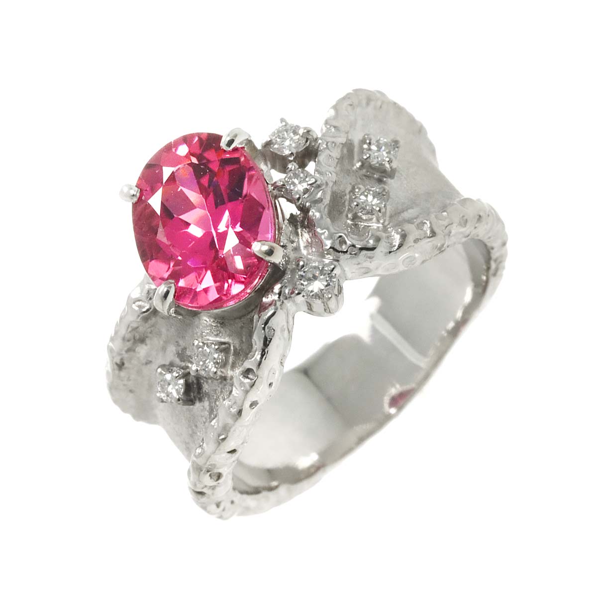 Tourmaline 2.02ct Diamond 0.12ct Ring Pt Platinum size6-6.25(US)