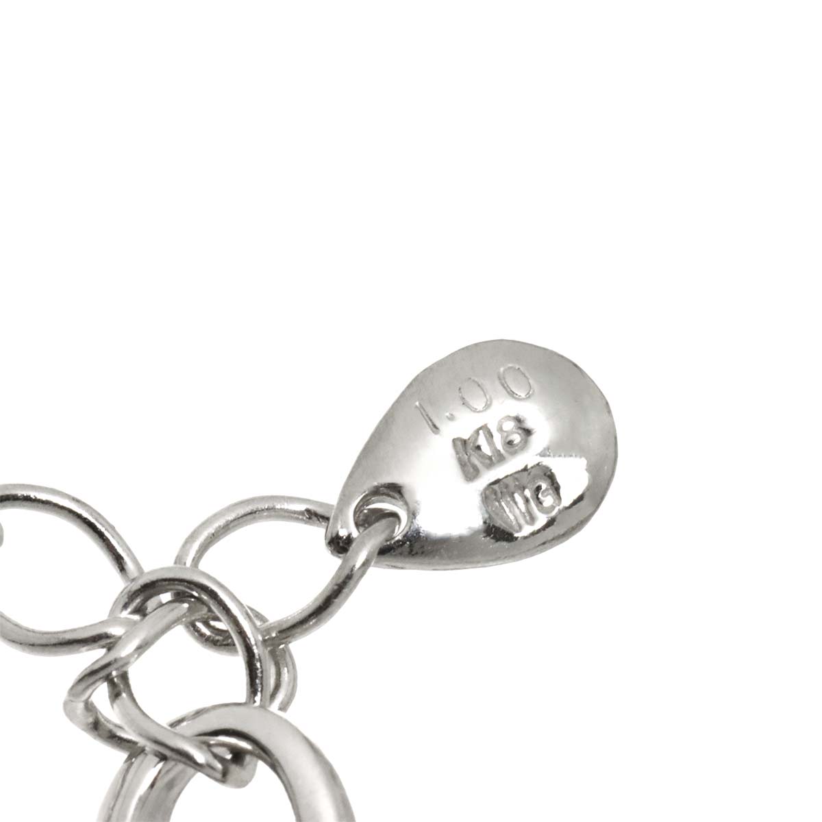 Diamond 1.00ct Bracelet 18K K18 WG White Gold 750