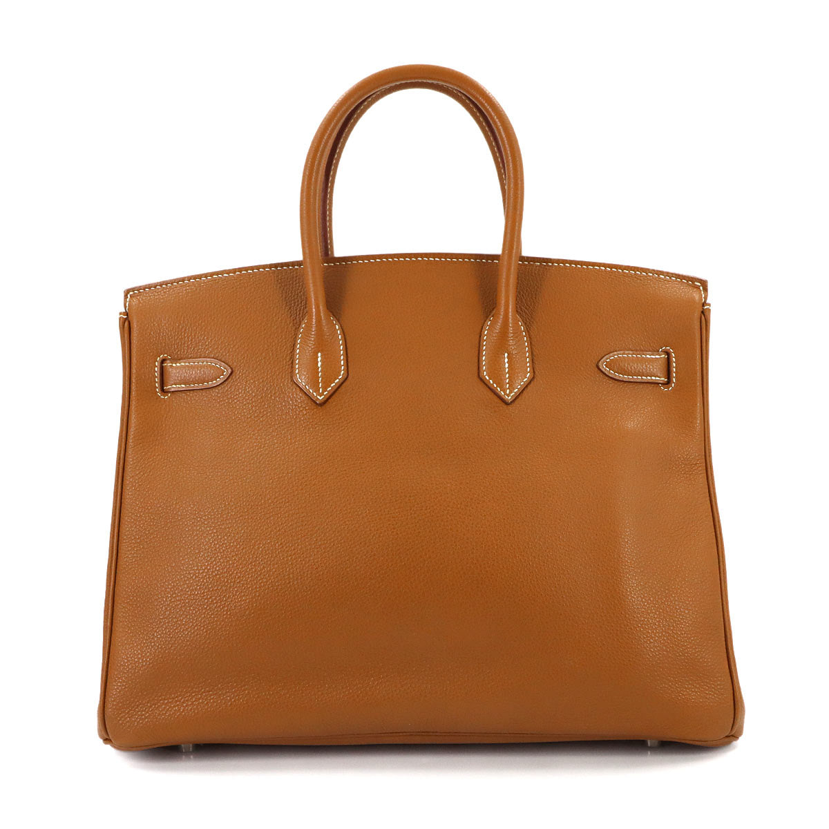 Birkin 35 Togo Gold Hand Bag Purse Brown Leather