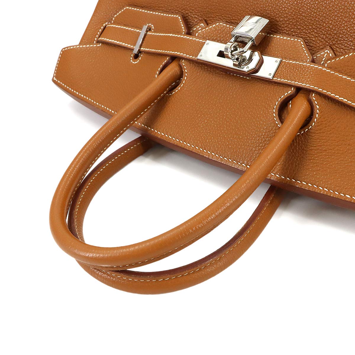 Birkin 35 Togo Gold Hand Bag Purse Brown Leather