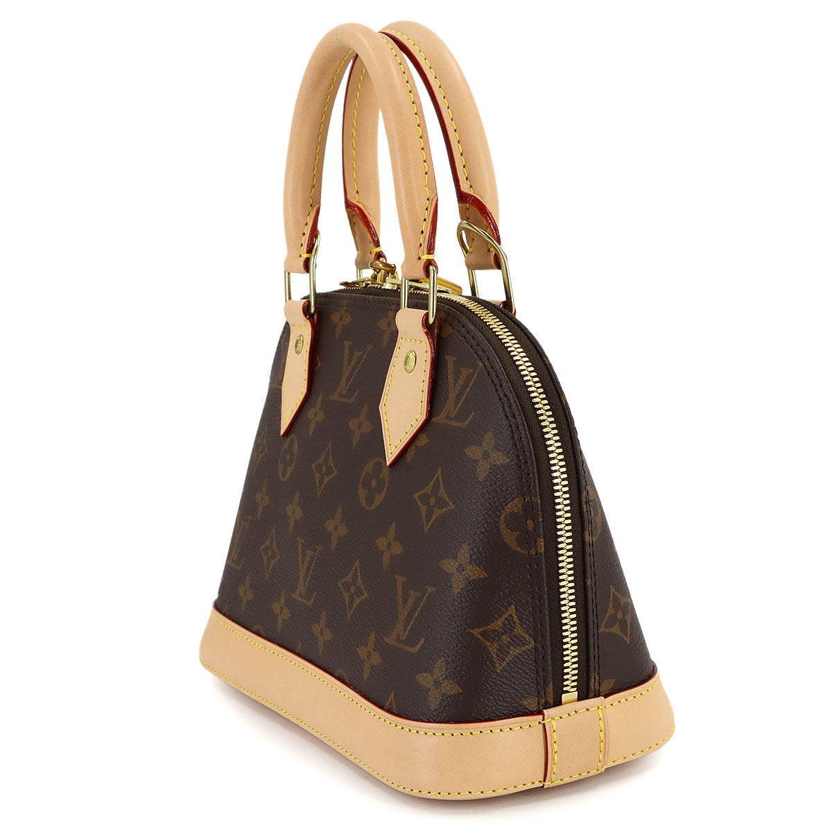 Monogram Alma BB Hand Shoulder Bag Leather Brown M53152