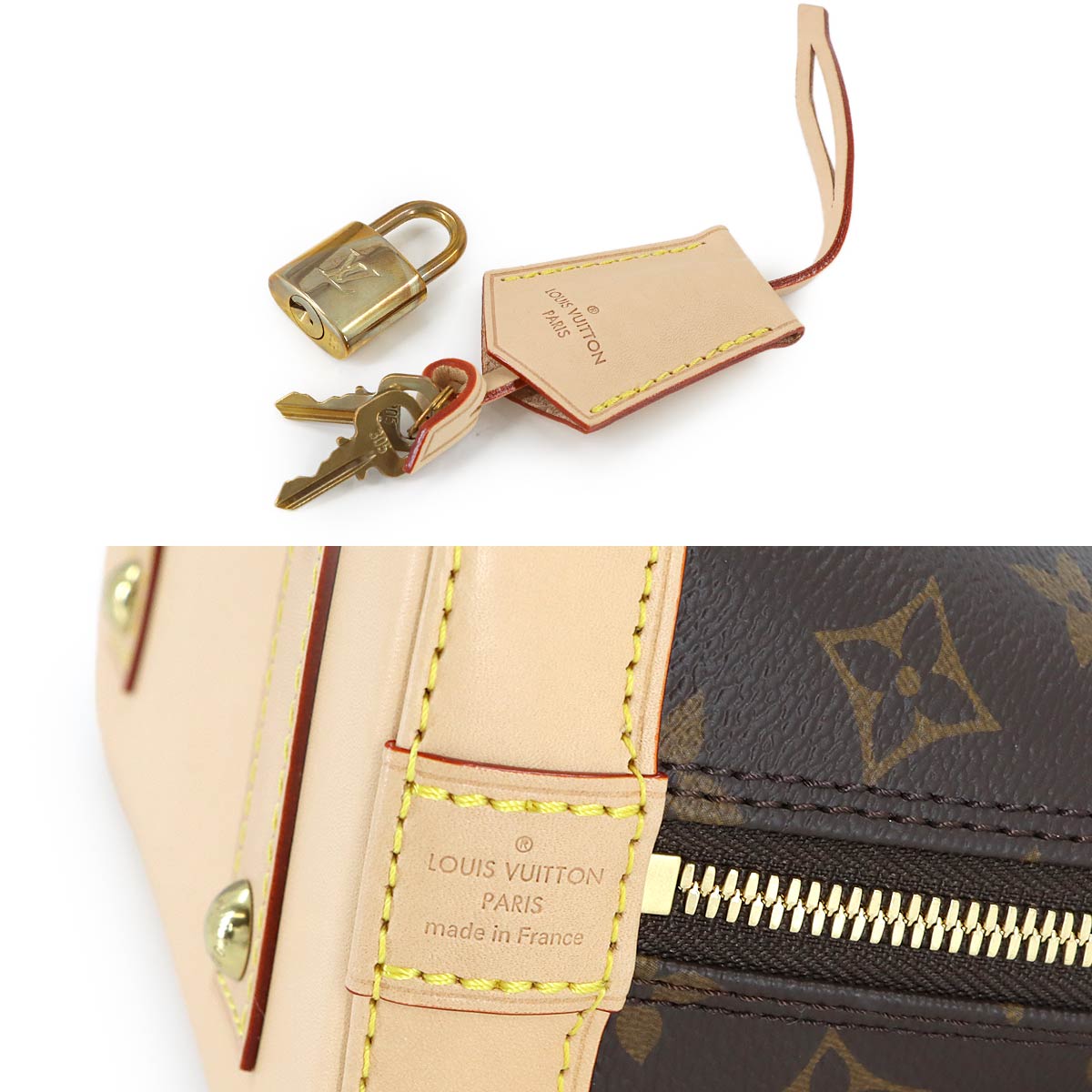 Monogram Alma BB Hand Shoulder Bag Leather Brown M53152