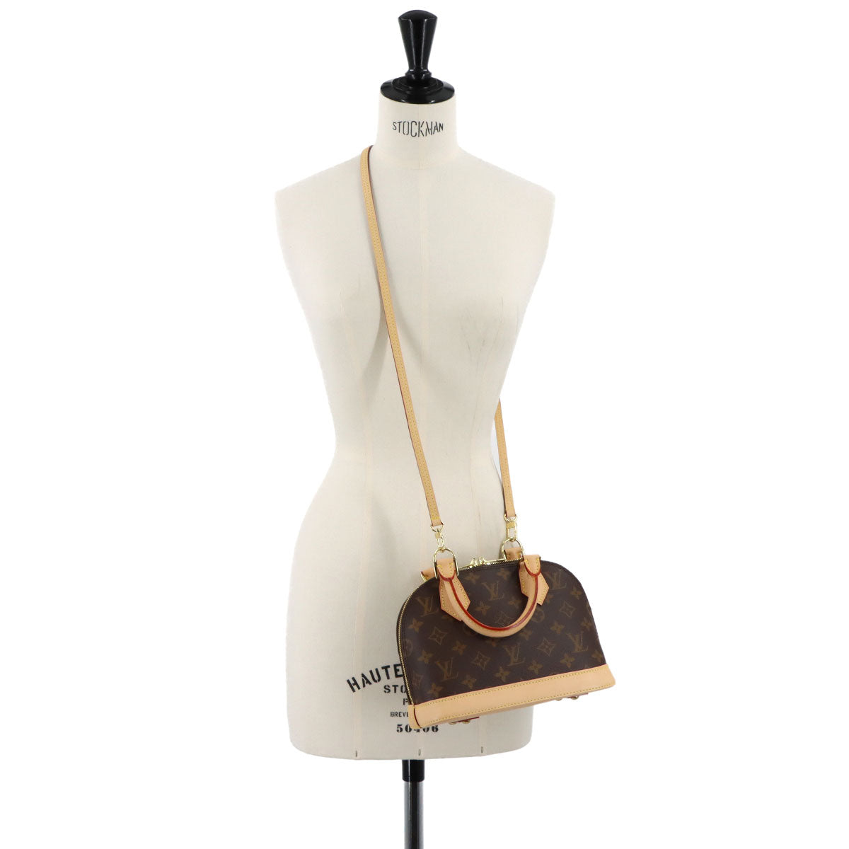 Monogram Alma BB Hand Shoulder Bag Leather Brown M53152