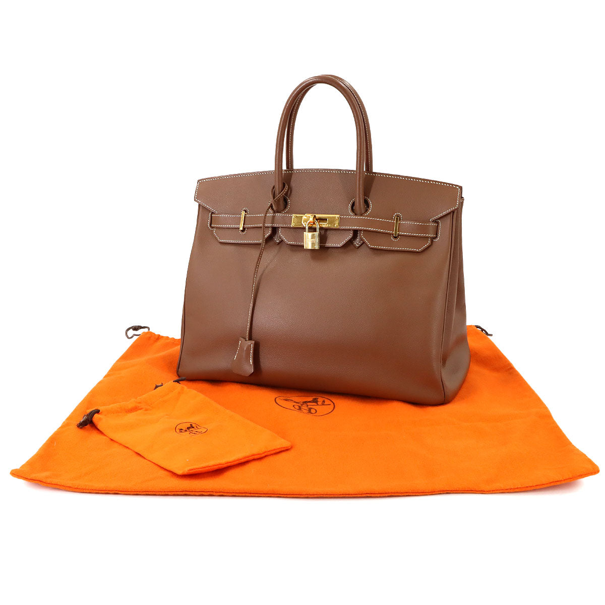 Birkin 35 Veau Gras Muscade Hand Bag Brown Purse