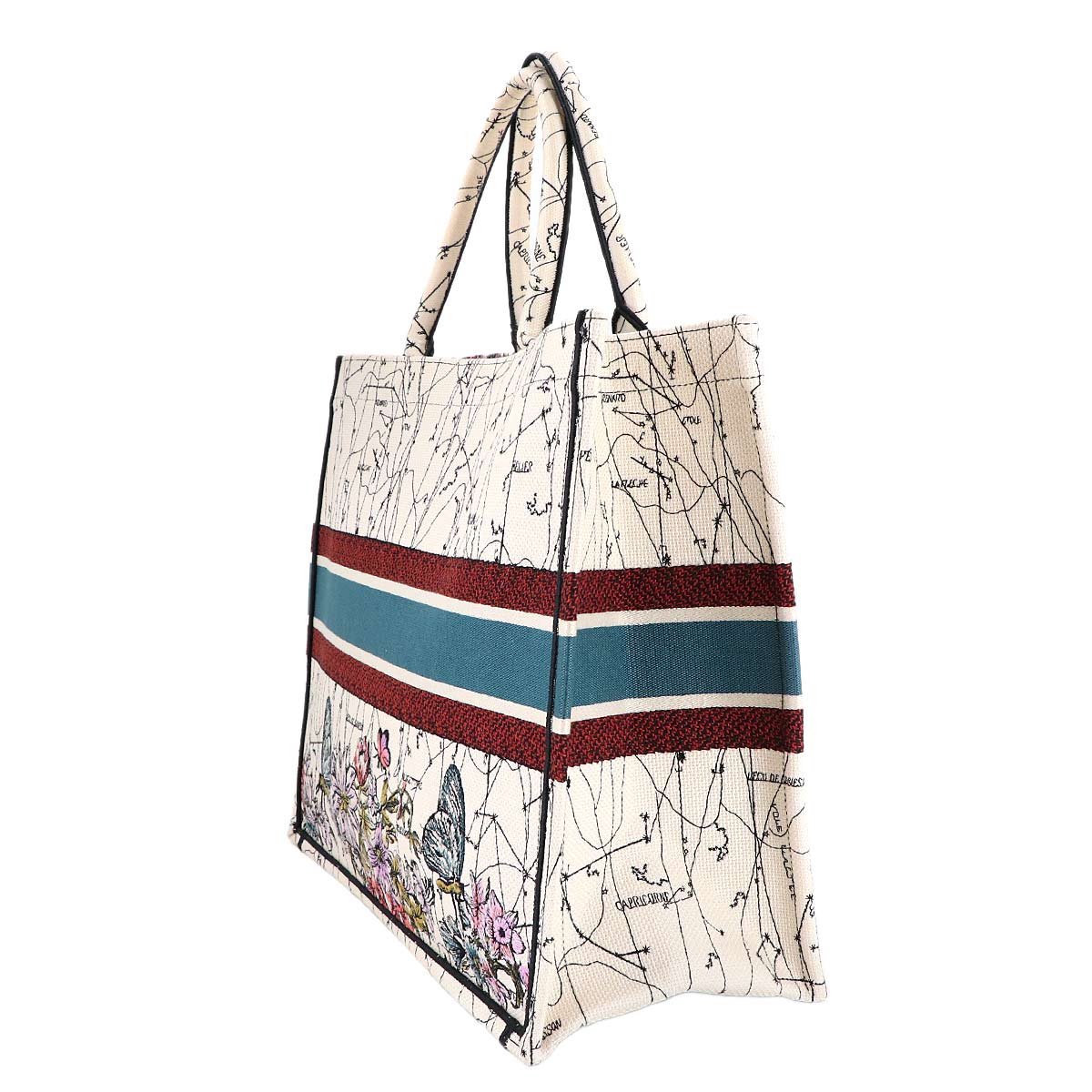 Toile De Jouy Book Tote Large Bag Canvas Multicolor