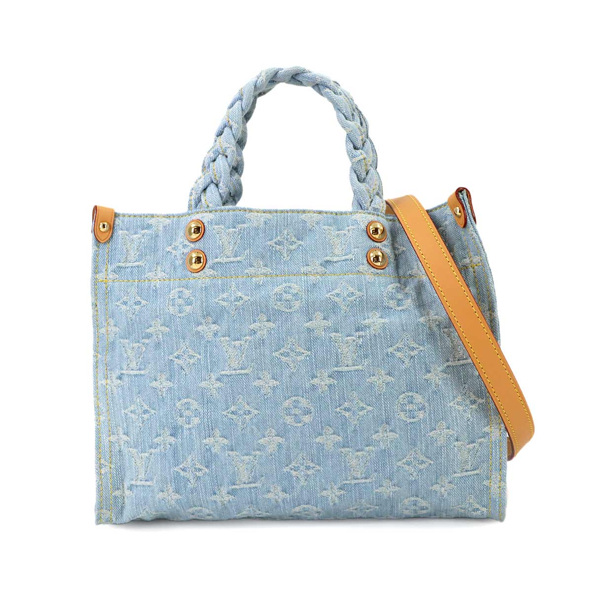 Monogram Denim Let Go Hand Shoulder Bag Sky Blue M24897