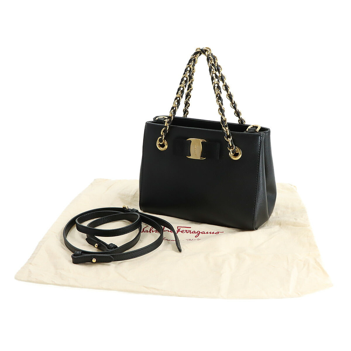 Vara Hand Shoulder Bag Leather Black 21G191